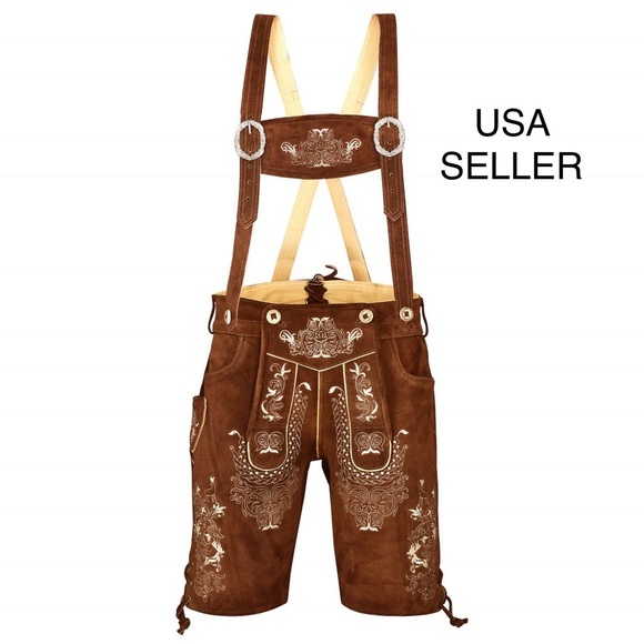 Men lederhosen short Oktoberfest Bavarian wear - Picture 2 of 6